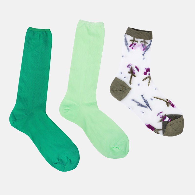 Colourful Socks Set - Green