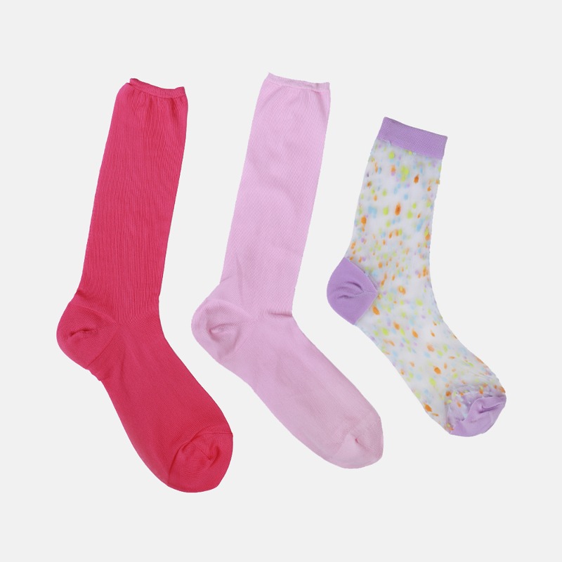 Colourful Socks Set - Pink