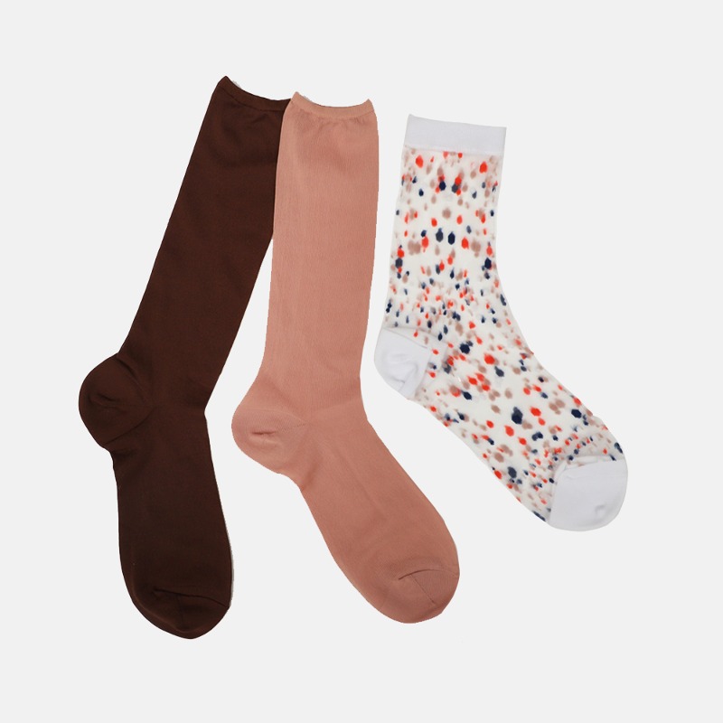 Colourful Socks Set - Brown